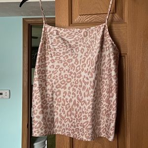 Pink silk cheetah top
